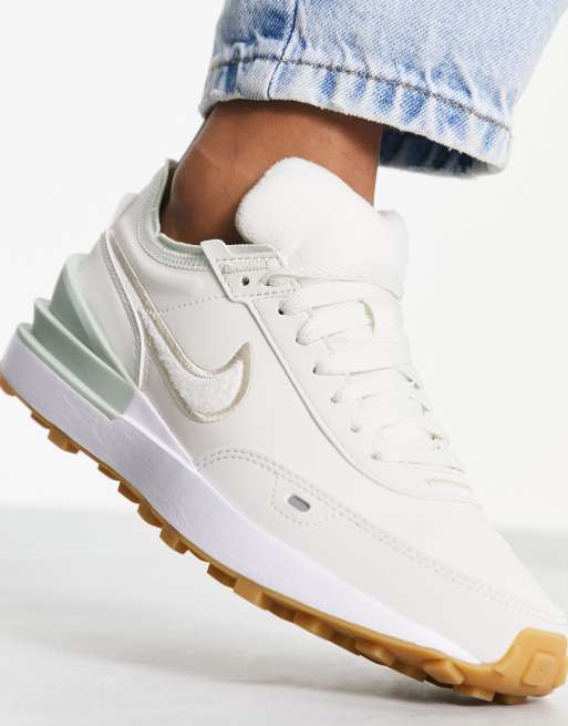 Nike - Waffle One SE - Baskets en cuir et imitation peau de mouton - Blanc, 3 de 4