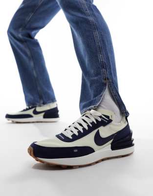 Nike Waffle One Se Sneakers In Stone And Navy-white ModeSens
