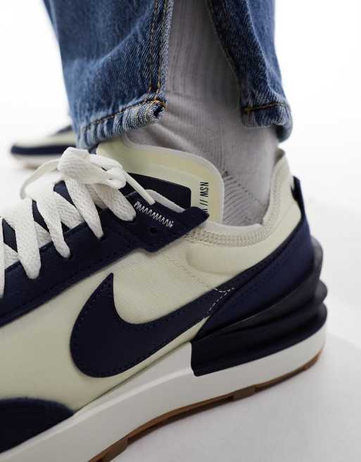 Nike Waffle One SE Sneakers in Stone and Navy-White