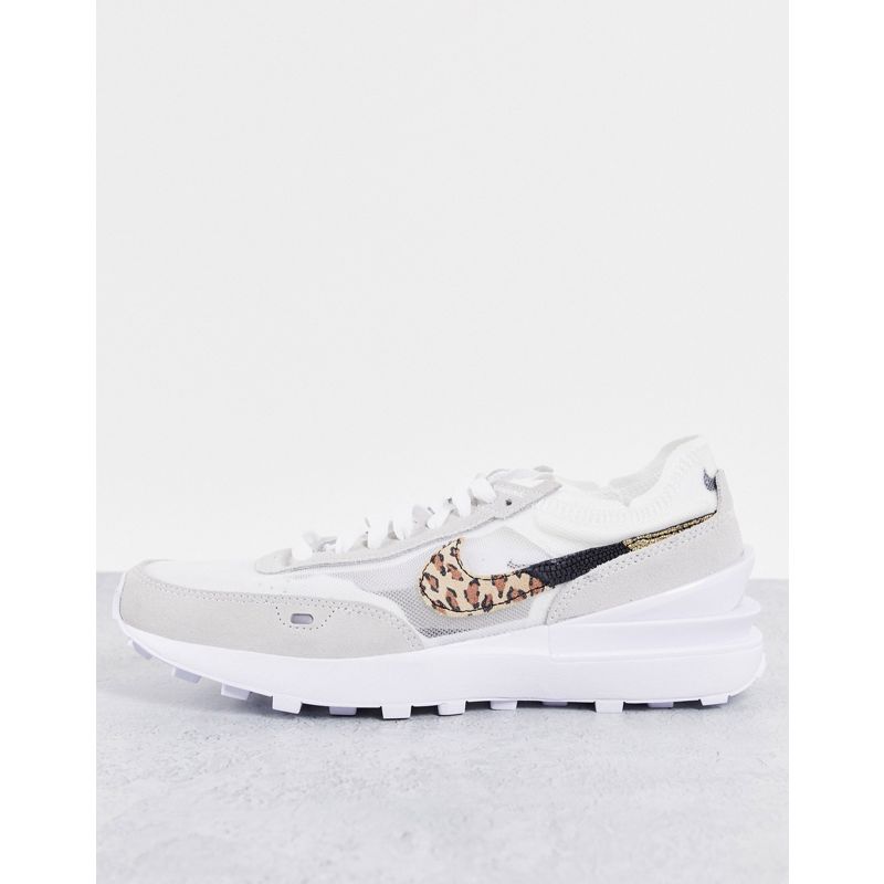 JotCV Donna Nike - Waffle One - Sneakers bianche con logo Nike in stampa leopardata