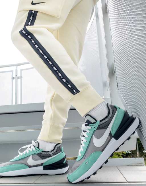 Nike - Waffle One - Sneakers i sort og mintgrøn mesh