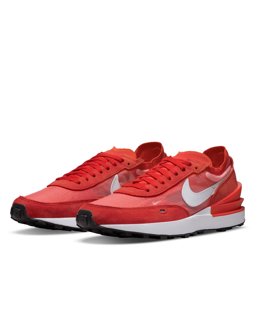Nike Waffle One sneakers in habanero red/white