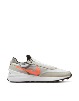 NIKE WAFFLE ONE SNEAKERS IN WHITE AND ORANGE