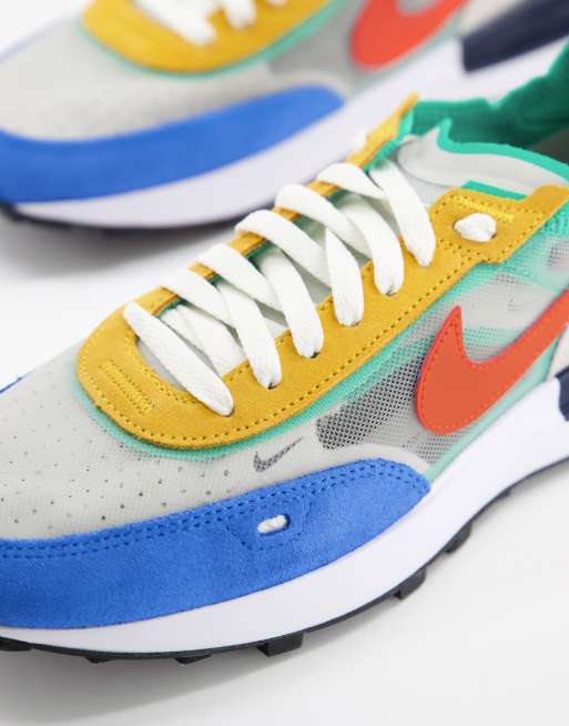Nike - Waffle One - Sneakers med farveblokke i blå og gul, 2 af 4