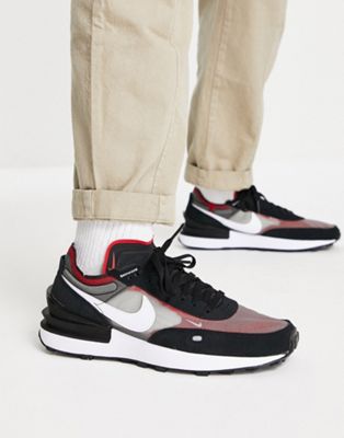 Nike Waffle One trainers in black and red  - ASOS Price Checker