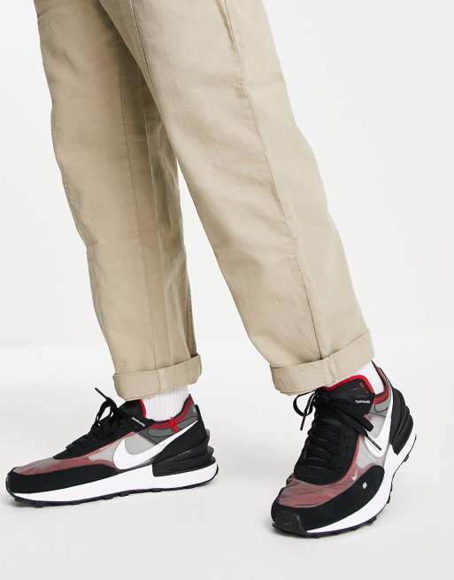 Nike Waffle One trainers in black and red ASOS