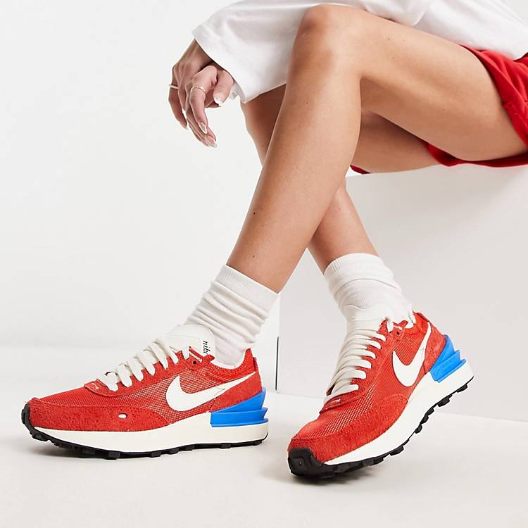 Slør tolv dechifrere Nike - Waffle One - Vintage-sneakers i rød og blå | ASOS