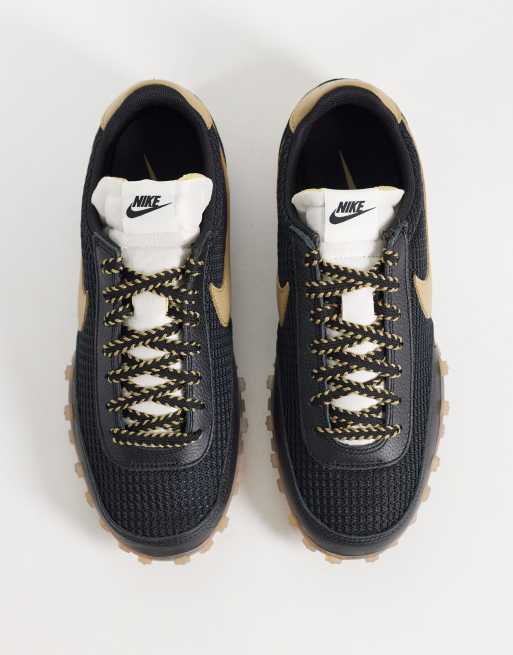 Nike Waffle Racer '26 sneakers in zwart en kaki, 3 van 5