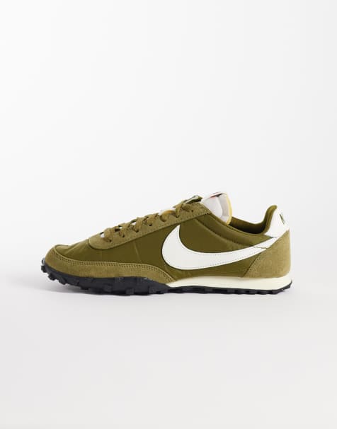 Nike Waffle Racer sneakers in green and white - view 1