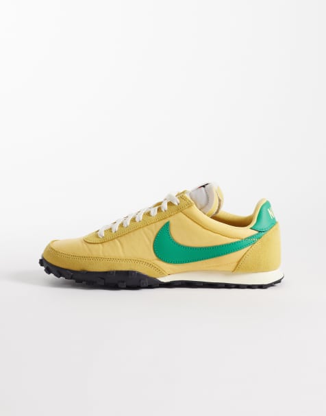 Nike Waffle Racer sneakers in green and yellow - view 1