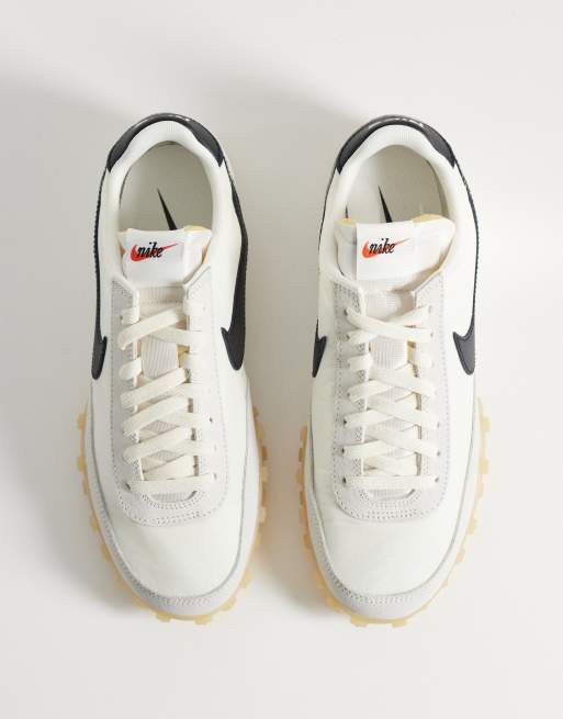 Nike Waffle Racer sneakers in off white and black | ASOS
