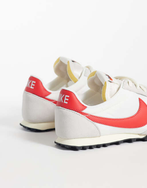 Nike Waffle Racer sneakers in white and red, 2 of 5