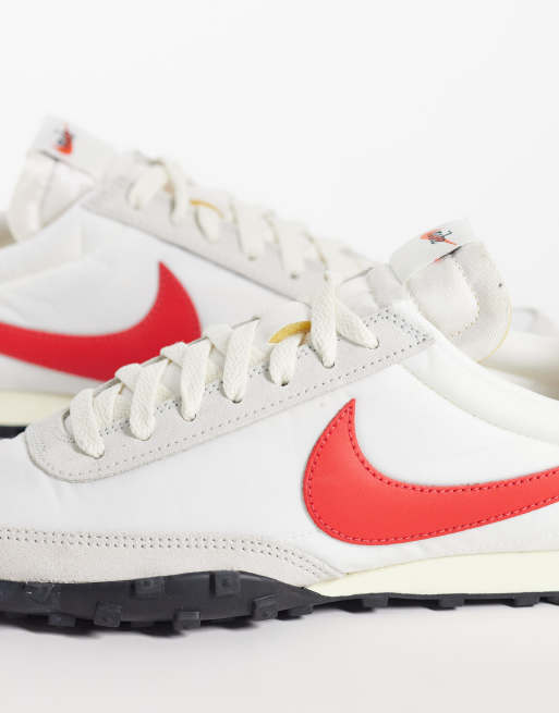 Nike Waffle Racer sneakers in white and red, 4 of 5