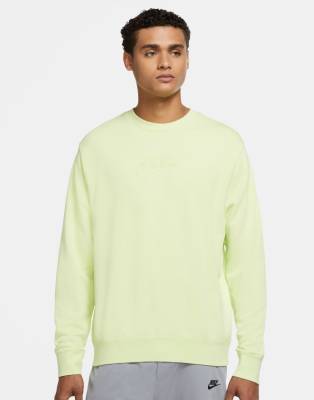 Nike Wash Pack Crew Neck Sweat In Lime-green ModeSens