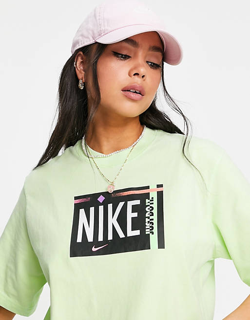 Nike washed t-shirt in neon green