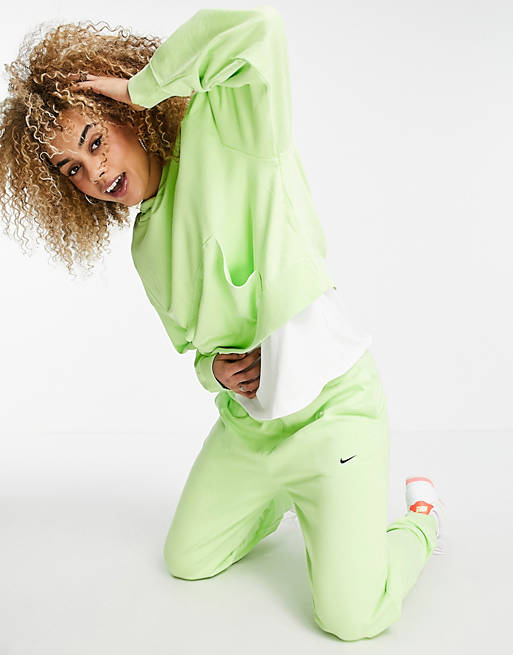  Nike washed high rise joggers in neon green 