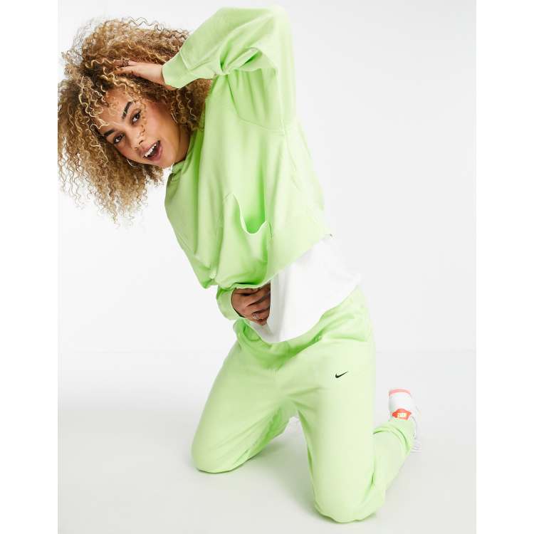 Nike washed high rise joggers in neon green ASOS