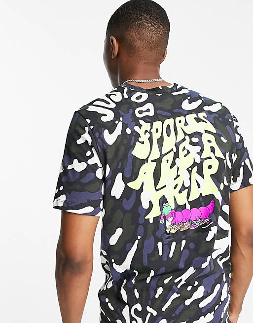 T-Shirts & Vests Nike washed tie-dye oversized t-shirt in black and grey 