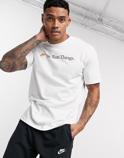 Nike 'We Run Things' t-shirt in off white