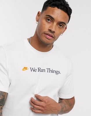 Nike 'We Run Things' t-shirt in off 