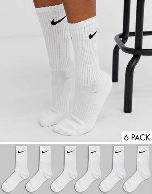 Nike White 6 Pack Crew Socks | ASOS