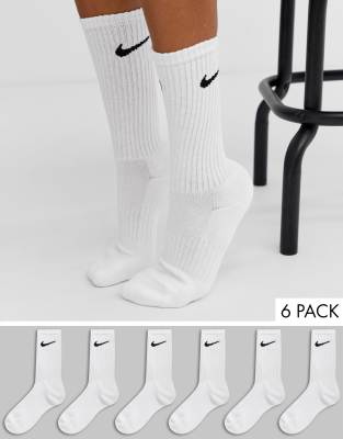 nike socks 6 pack white