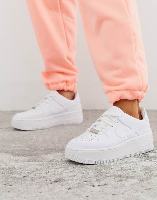 Women's nike white air force 1 store low trainers