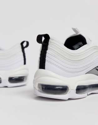 nike white and silver air max 97 trainers