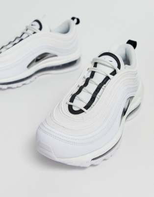 nike white and silver air max 97 trainers