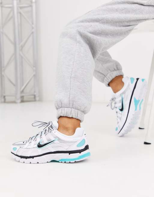 Nike White And Aqua P-6000 Trainers