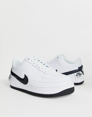 nike white and black air force 1 jester trainers
