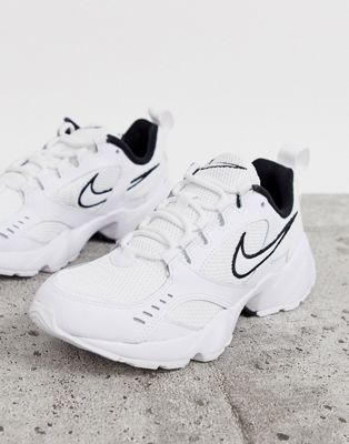 nike white sneakers with black tick