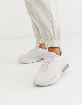 nike white and pink air max 200 sneakers