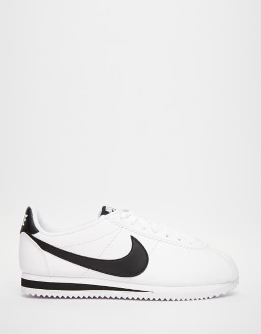 Nike white and black classic cortez leather sneakers | ASOS