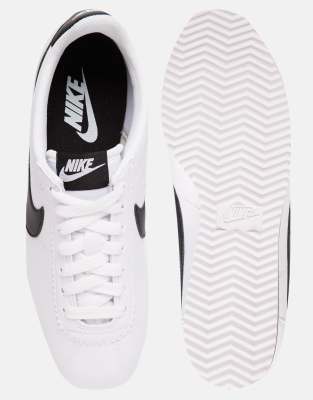 nike cortez black and white