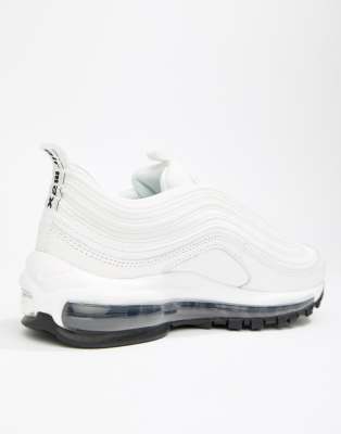 nike white and black leather air max 97 trainers