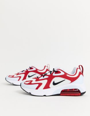 nike white and burgundy air max 200 trainers