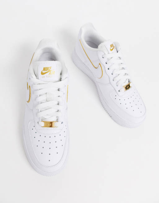 Nike white gold store shoes