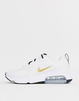 nike white and gold air max 200 trainers