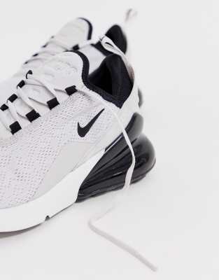 nike white and gray air max 270 sneakers