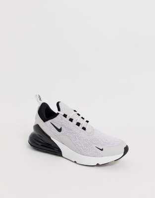 nike white and gray air max 270 sneakers