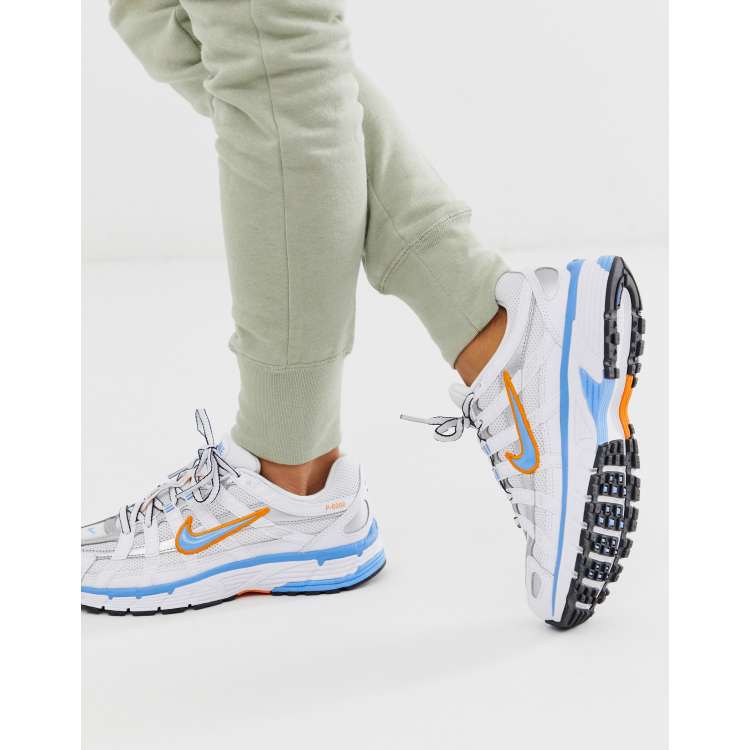 Nike white and metallic blue P 6000 Trainers