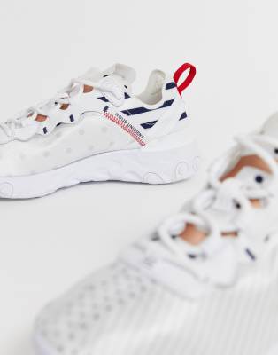 nike white and navy womens world cup react element 55 trainers