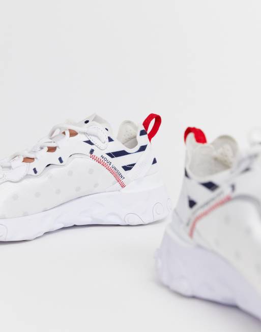 Nike white and navy womens 2025 world cup react element 55 trainers