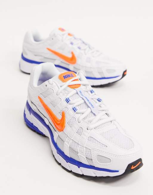 Nike blanche bleu on sale orange