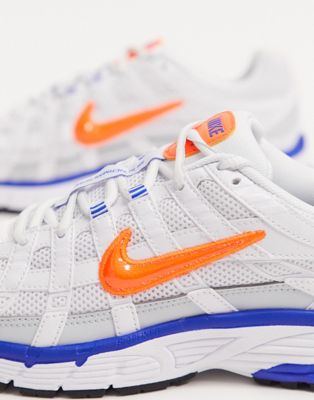 Nike white and orange P-6000 trainers 