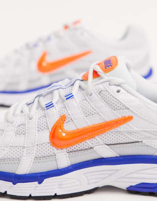 nike p 6000 white orange