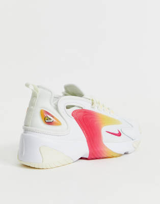 Nike White And Orange Zoom 2K Sneakers