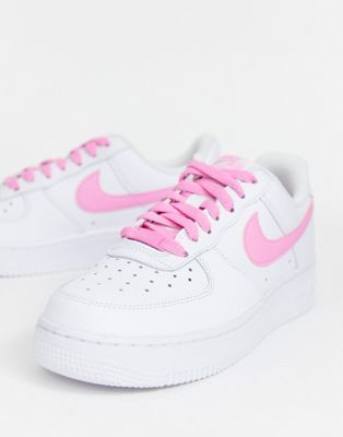 Nike White And Pink Air Force 1 