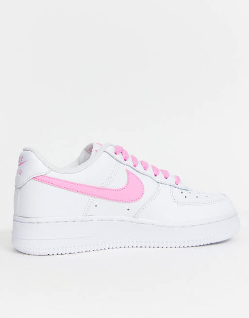 Nike White And Pink Air Force 1 trainers